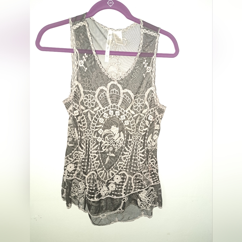 Forgotten Grace black lace tank